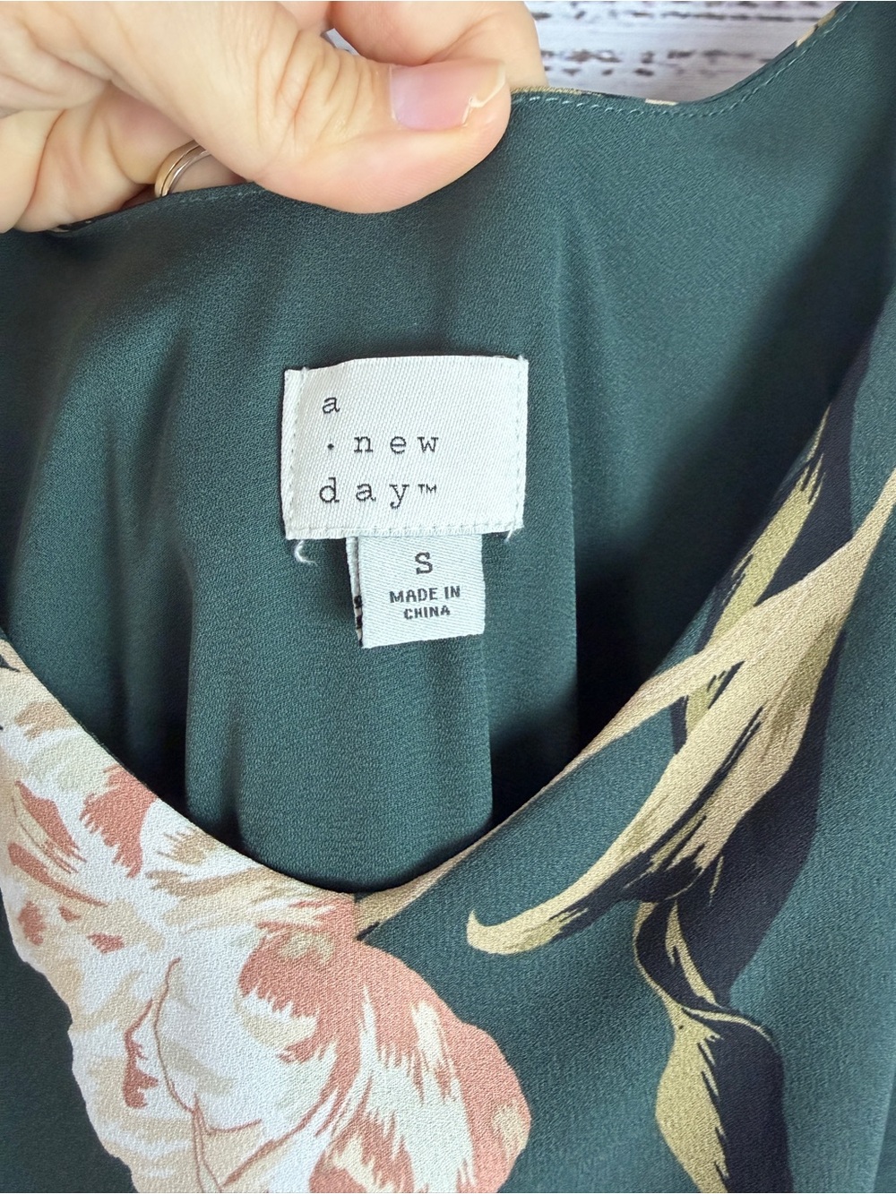 A New Day Floral Pleated Maxi Dress Green Boho Spaghetti Strap S - Picture 5 of 7